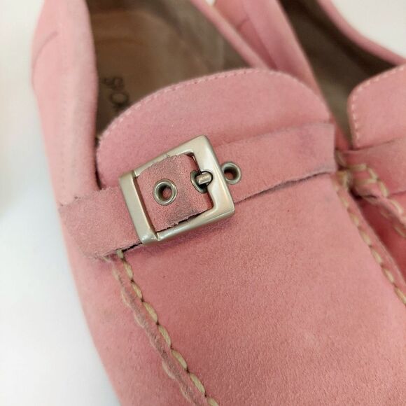 VTG 60s 70s 80s Sporto Pink Suede Buckle Loafers Sz 7.5 - Picture 8 of 11
